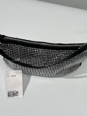 H M Rhinestone Black Shoulder Bag