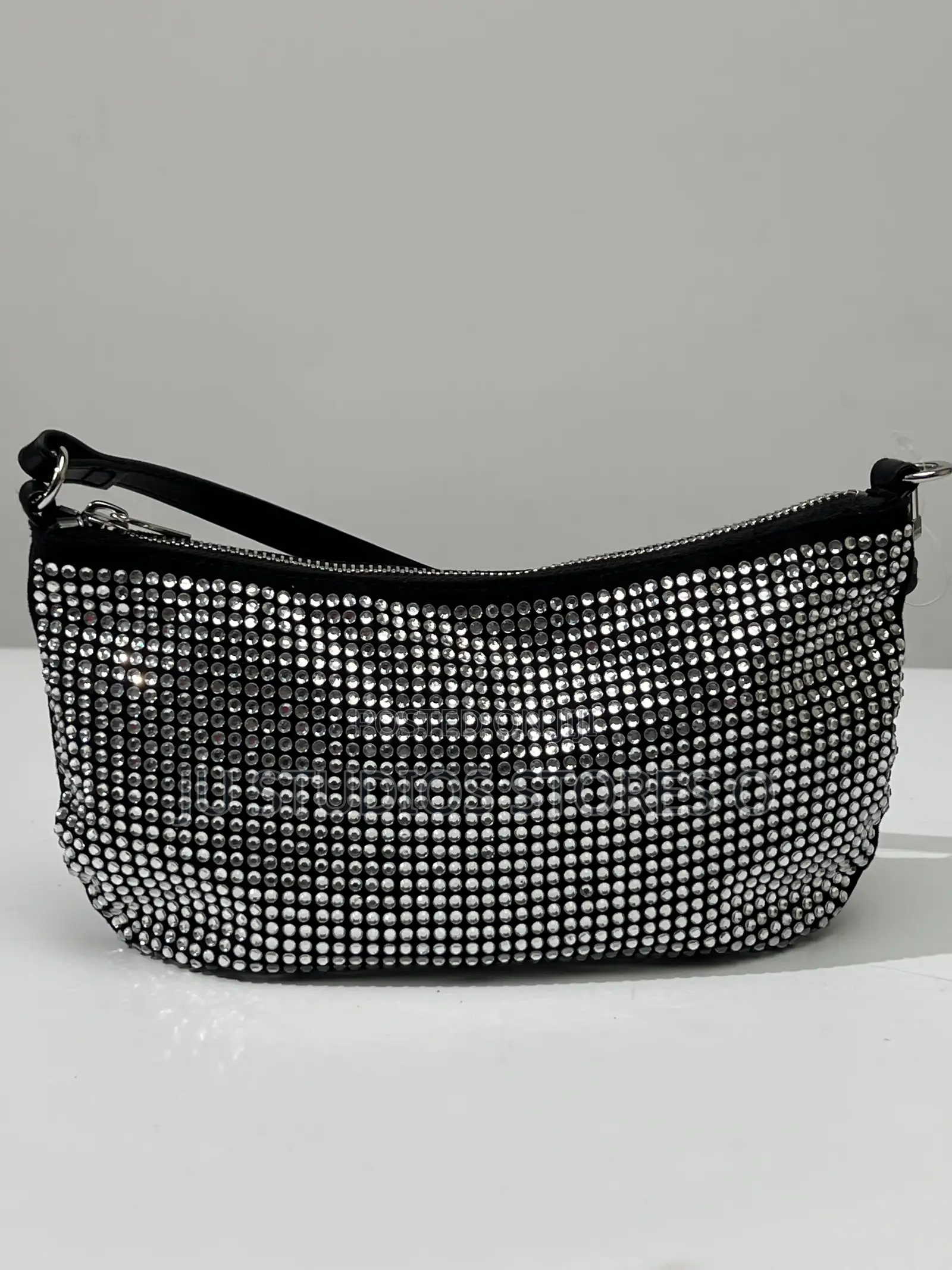 H M Rhinestone Black Shoulder Bag