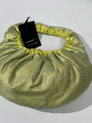 River Island Studio Light Green Rhinestone Ruched Shoulder Bag