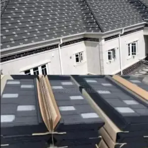 Stone Ties Roofing Sheet Black and White Brown and Black