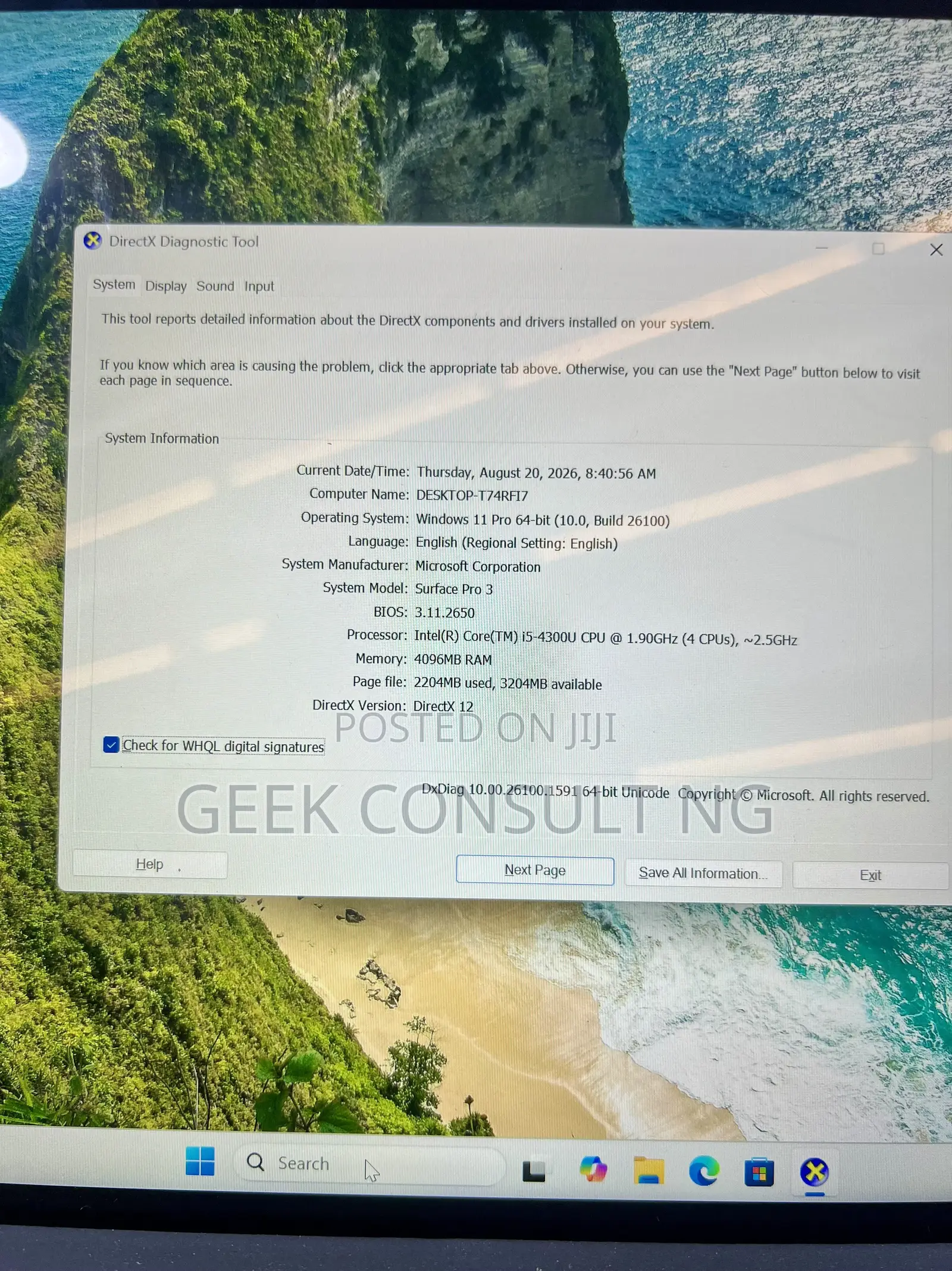 Laptop Microsoft Surface Laptop 3 4GB Intel Core i5 SSD 128GB