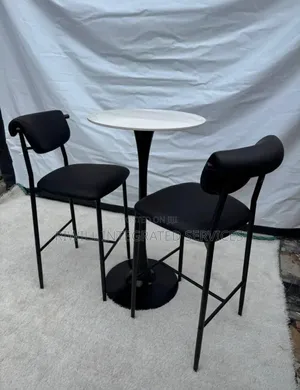 Two Stools and Marble Table