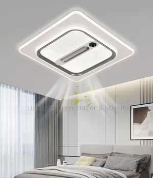Square Bladles Fan Light With Voice Control