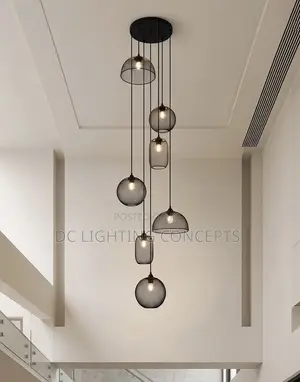 Modern Nordic Unique Foyer Villa Staircase Chandelier.