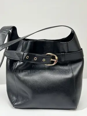H M Black Buckle Belted Bag