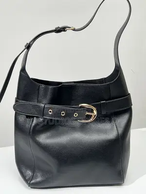 H M Black Buckle Belted Bag