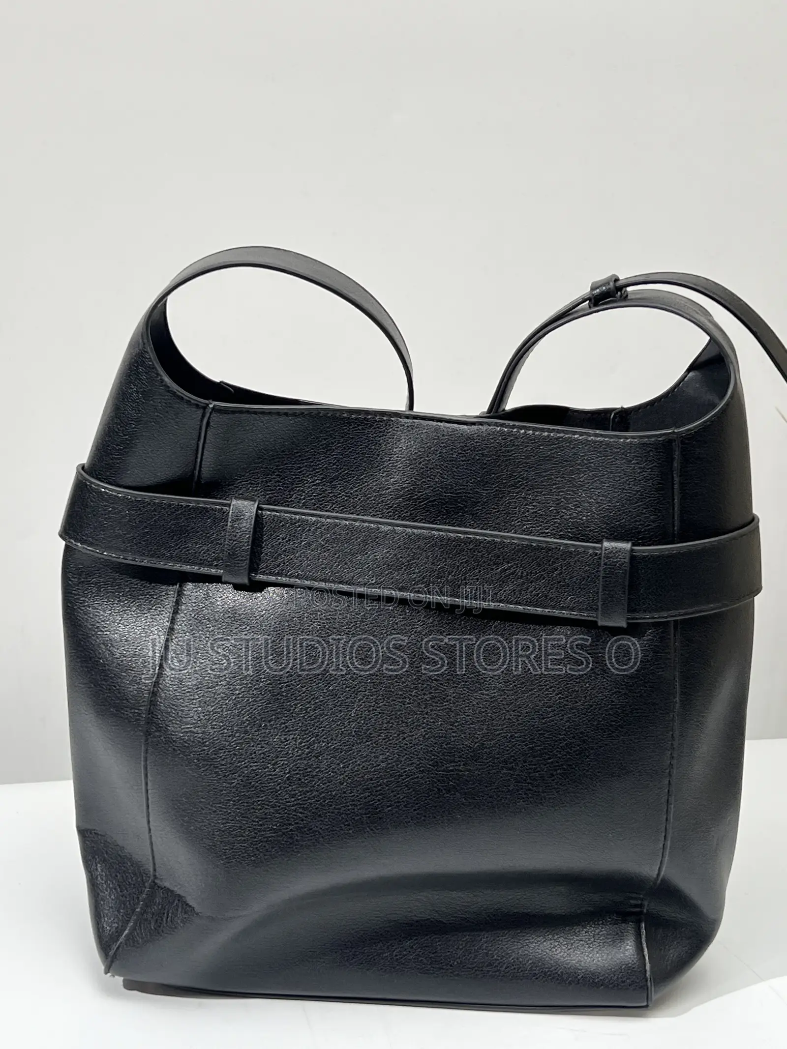 H M Black Buckle Belted Bag
