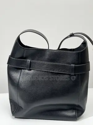 H M Black Buckle Belted Bag
