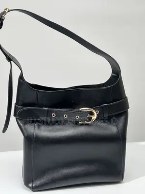 H M Black Buckle Belted Bag