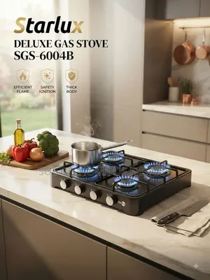 Starlux 4 Burner Deluxe Gas Stove SGS-6004B | Table Top Cooker