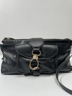 H M Black Metal Clasp Bag