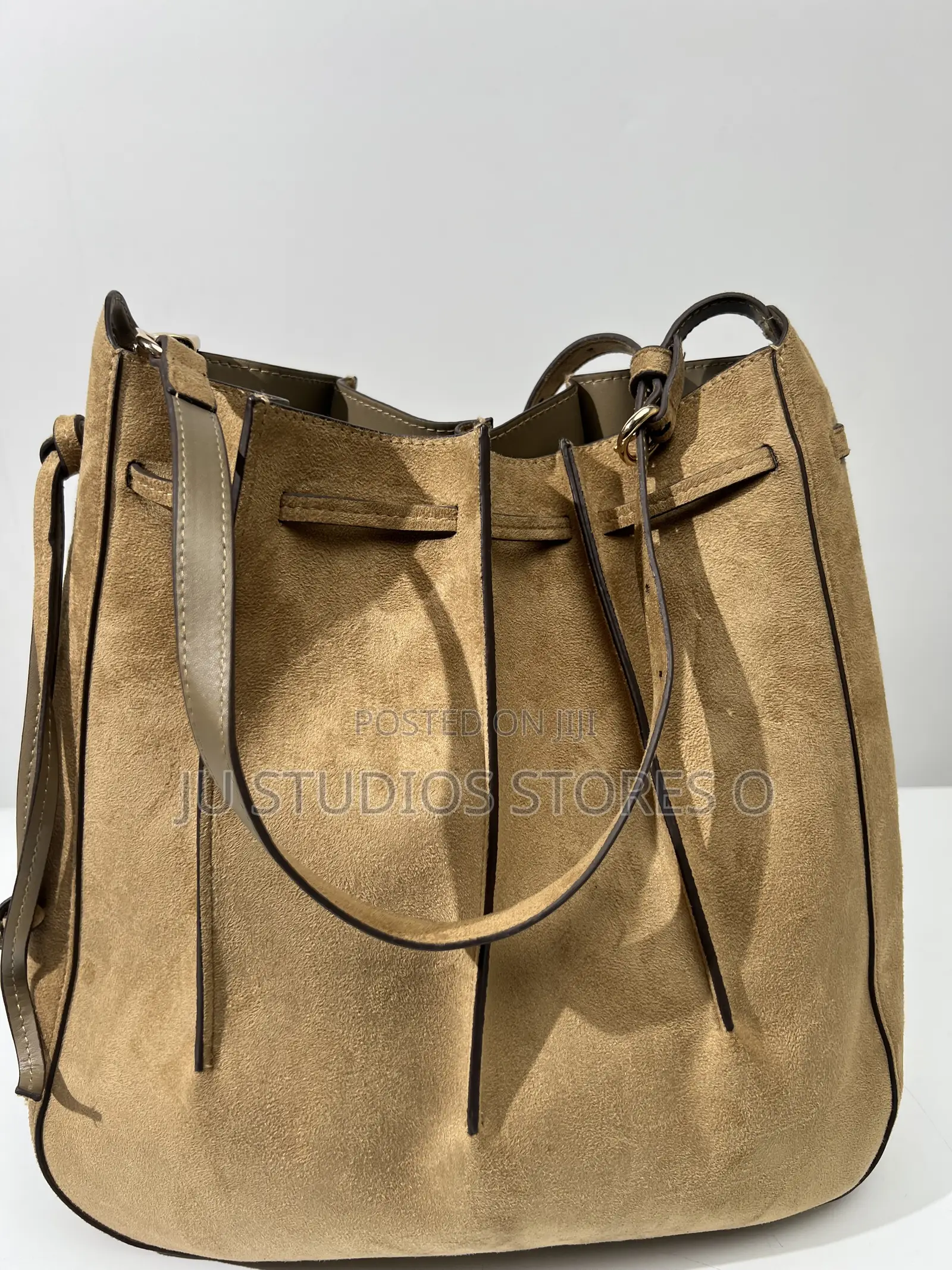 H M Tan Pleeted Bag