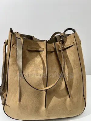 H M Tan Pleeted Bag