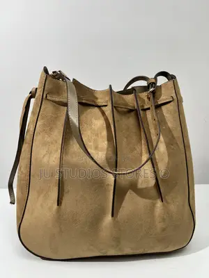 H M Tan Pleeted Bag
