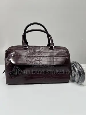 Fiorelli Dark Plum Croc-Embossed Top Handle Satchel Cross-Body Bag