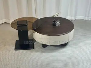 Modern Solid Wood and Glass 2in1 Nested Coffee Table