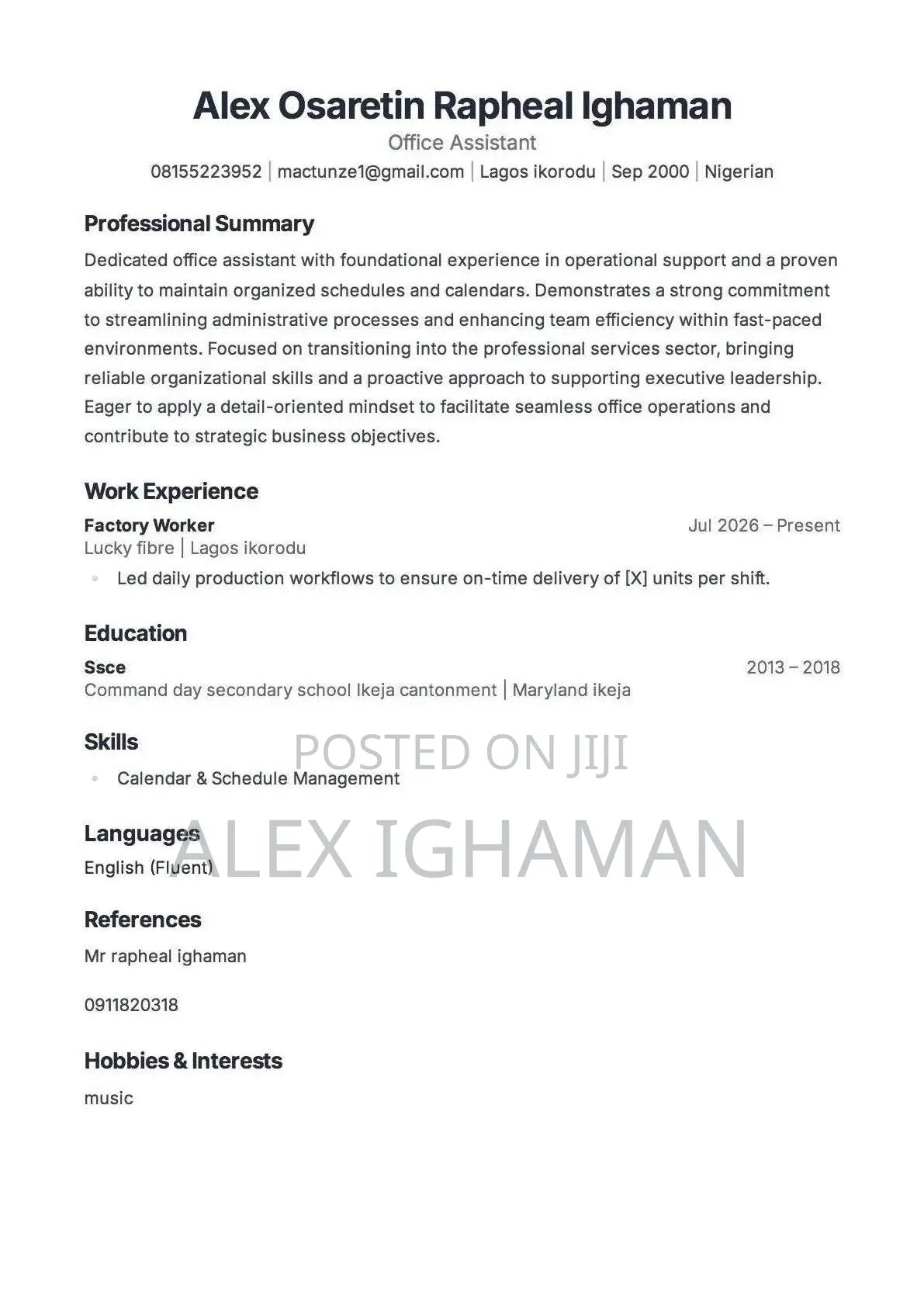 Looking for Job Vacancy