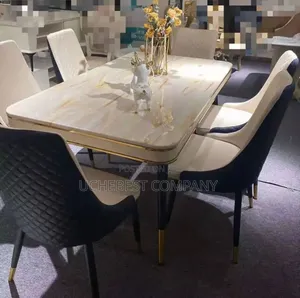 Classic Marble Dining Table by 6 Chairs Available