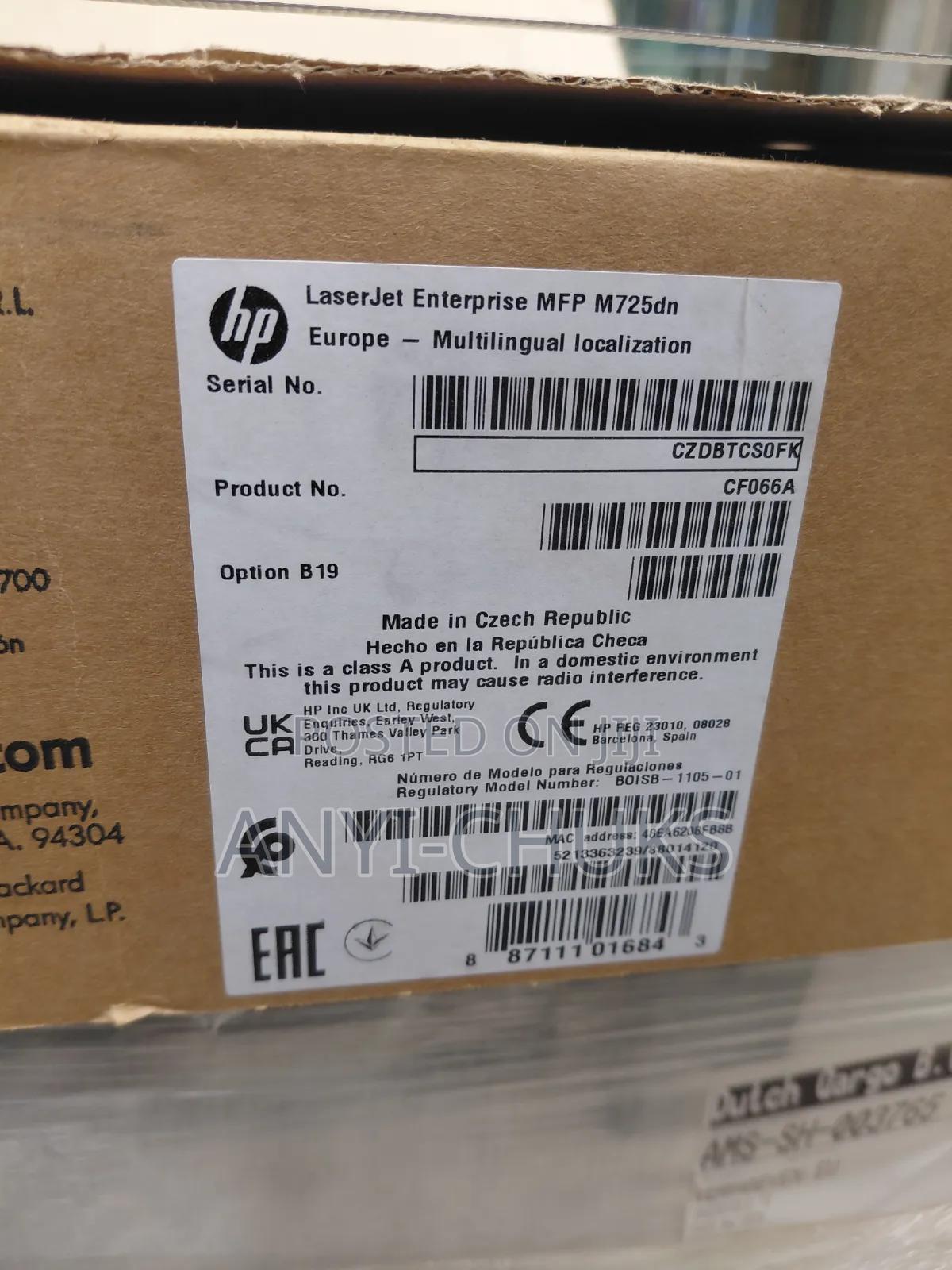 HP Laserjet Enterprise MFP M725dn Printer