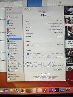 Desktop Computer Apple iMac 16GB Intel Core i9 SSD 640GB
