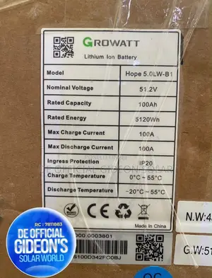 GROWATT 5Kwh 48v Lithium Ion Battery