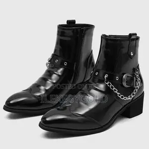British Casual Chain Leather Boots