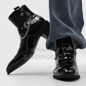 British Casual Chain Leather Boots