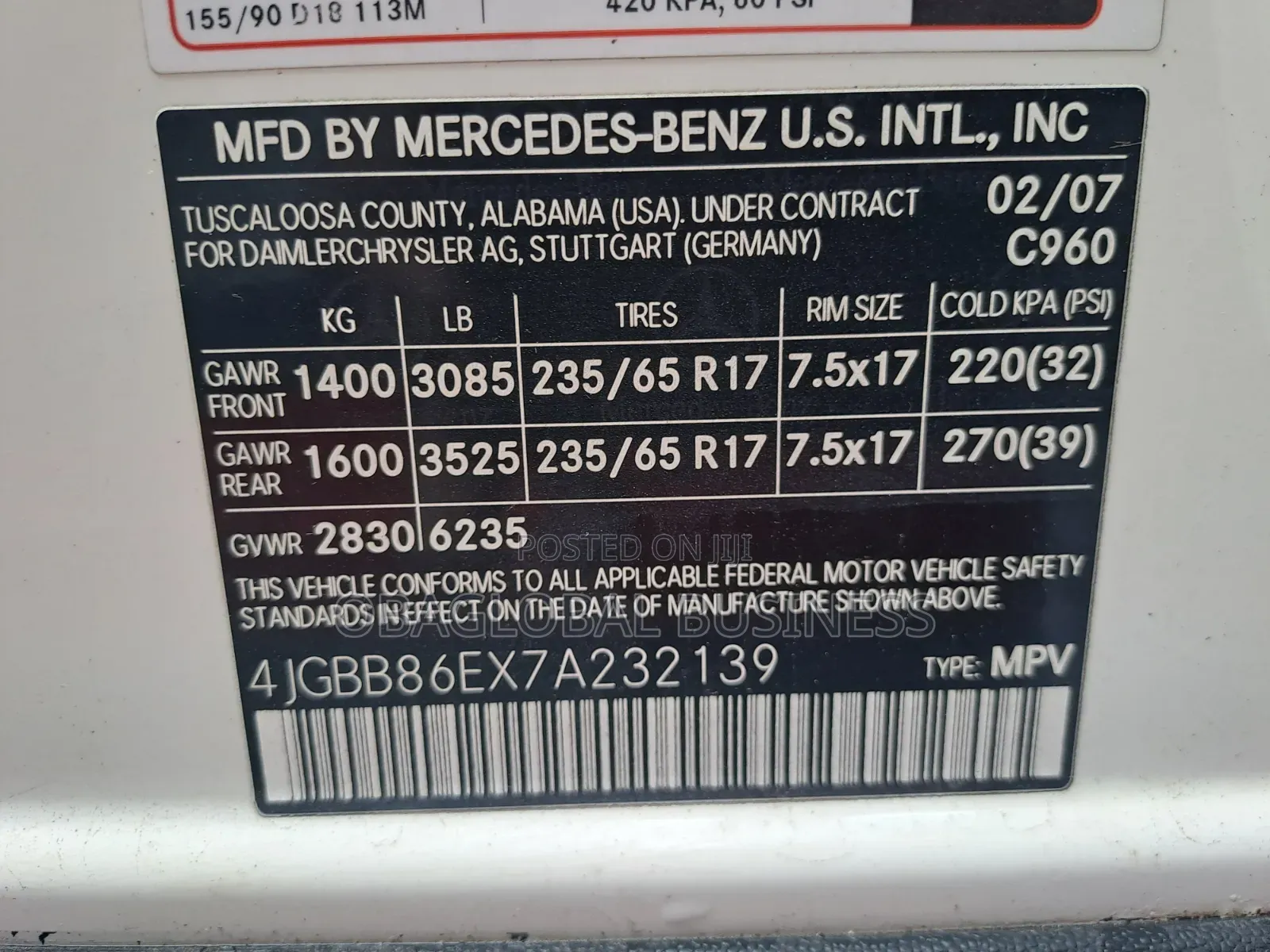 Mercedes-Benz M Class 2007 White