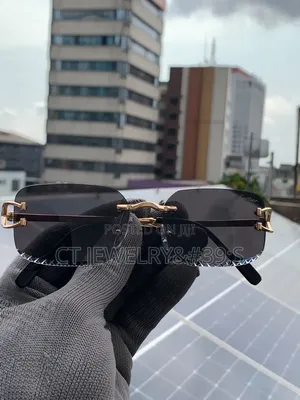 Original Cartier Rimless Sunglasses Dark Gradient Lenses