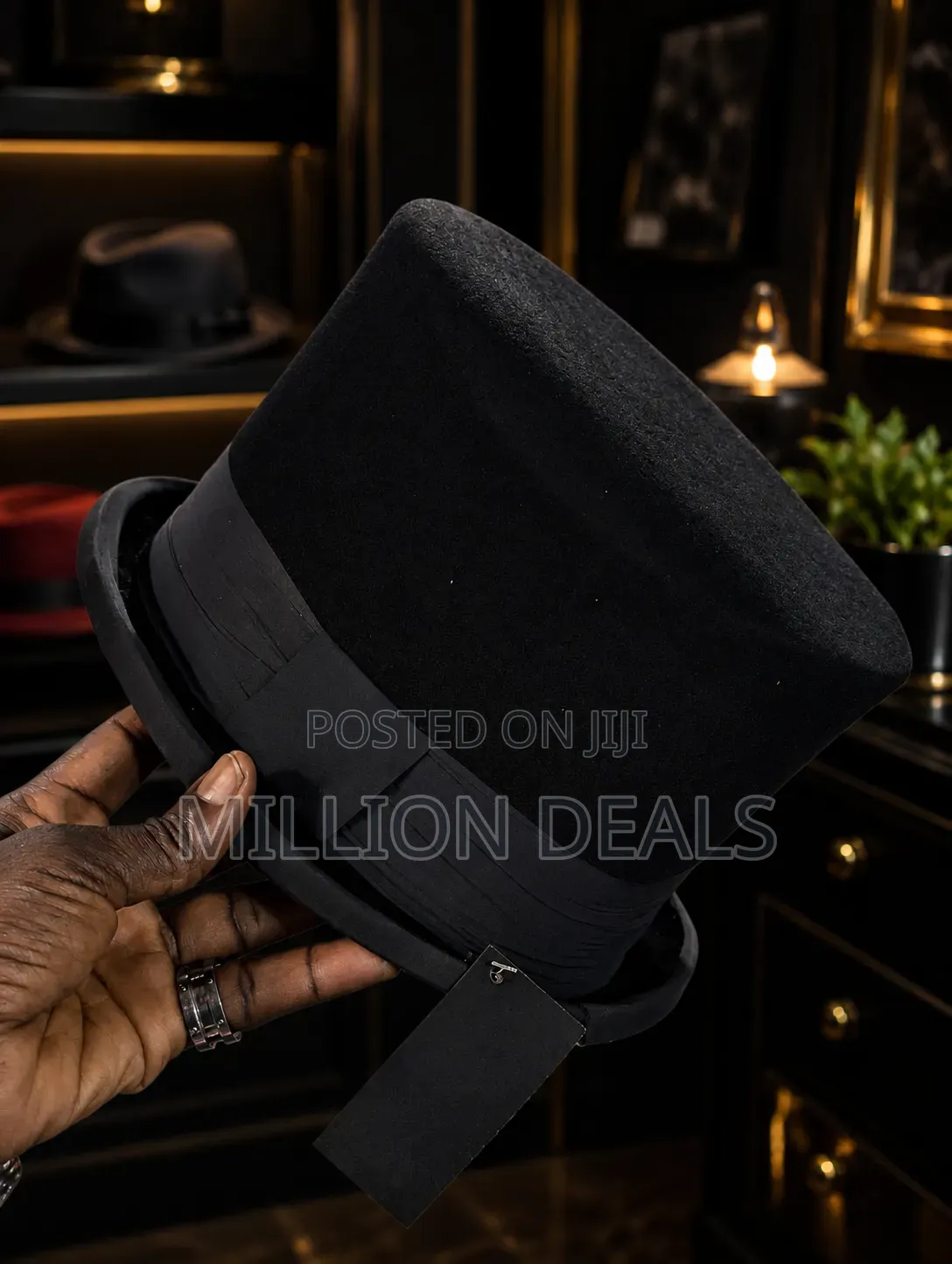 High Bowler Men's Luxury Hat Black