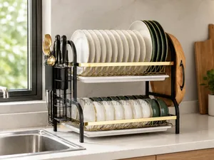 Multifunctional 2-Tier Dish Rack