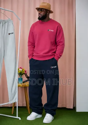 Pink Baggie Sweatshirt Navy Blue Baggie Joggers Pants