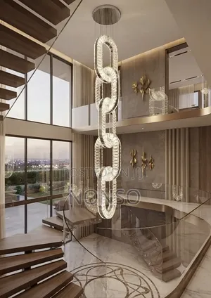 5-Ring Crystal Interlocking Pendant Chandelier