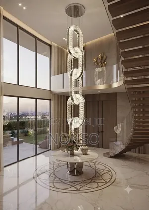 5-Ring Crystal Interlocking Pendant Chandelier