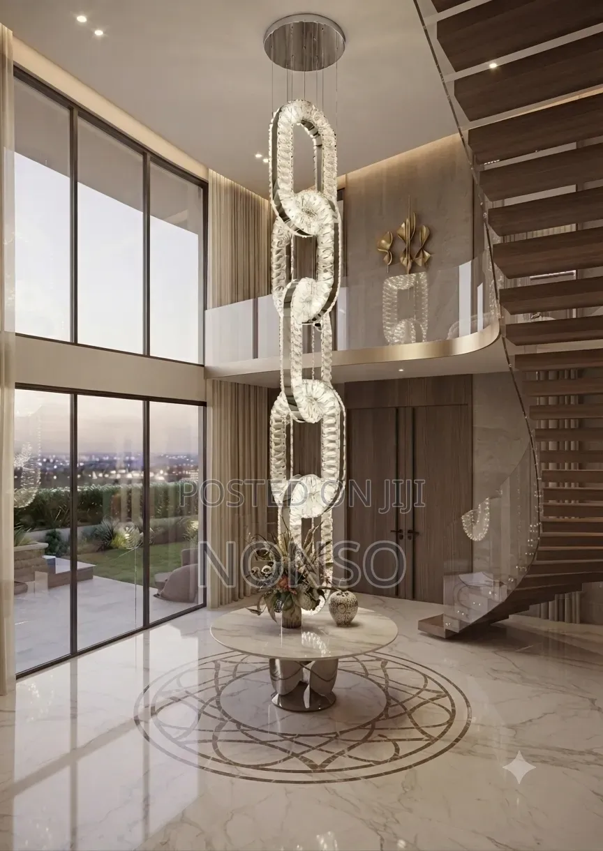 5-Ring Crystal Interlocking Pendant Chandelier