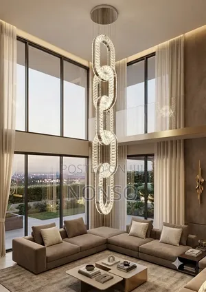 5-Ring Crystal Interlocking Pendant Chandelier