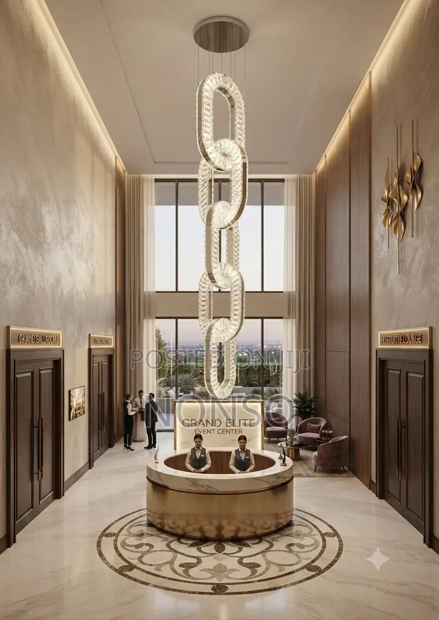 5-Ring Crystal Interlocking Pendant Chandelier