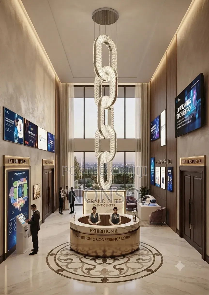 5-Ring Crystal Interlocking Pendant Chandelier