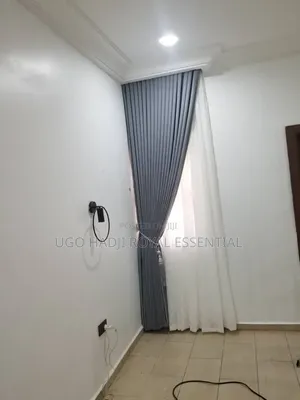 Luxury Turkish Plain Gray Blackout Curtain With White Sheer Net