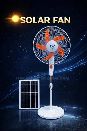 Cmontmax 16 Inch Solar Standing Fan + Solar Panel - Rechargeable