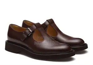 Classic Brown Leather Mary Jane Shoes – Premium Unisex