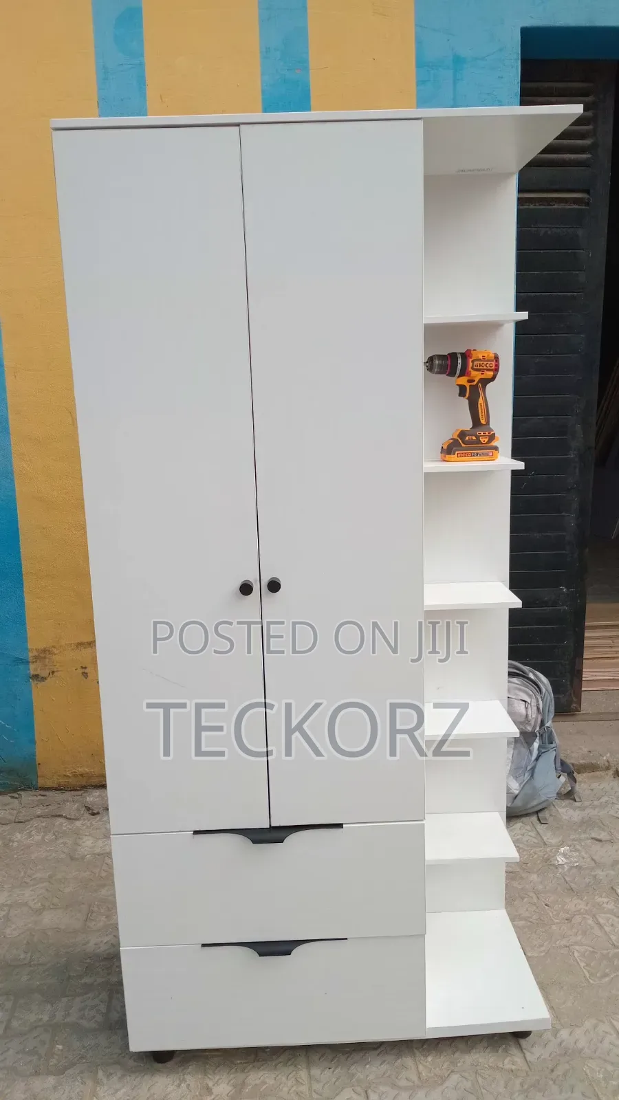 OFF-WHITE 3ft by 6ft HDF Wardrobe
