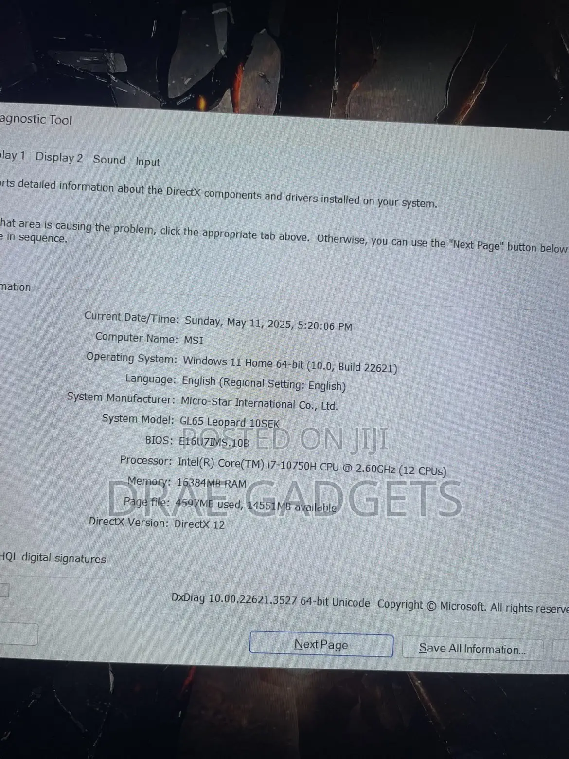 Laptop MSI GP65 Leopard 16GB Intel Core i7 SSD 512GB