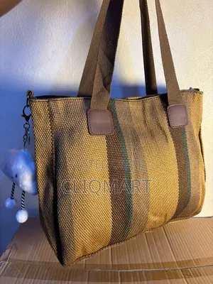 Ladies Tote Bag With Cloud Pouch – Striped Handbag