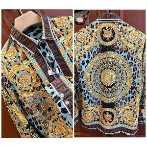 Pure Quality Luxury Men's Silk Fabric Shirts Fendi Best Quality