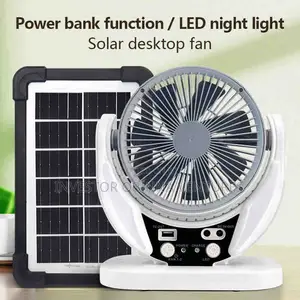 Rechargeable Solar Fan With Bulb and Led Light