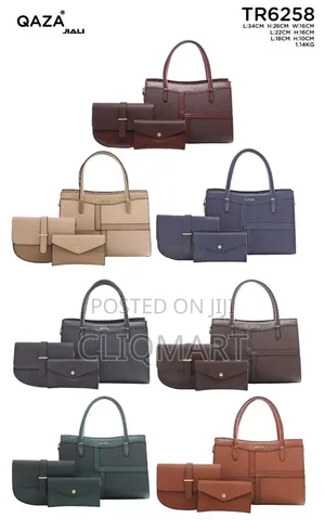 QAZA Ladies Leather Bag Set