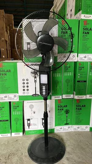 16-Inch JD JINDIAN Solar Rechargeable Stand Fan – LED Light.