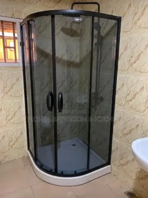 Premium Quadrant Glass Shower Enclosure With Black Frame Shower Set