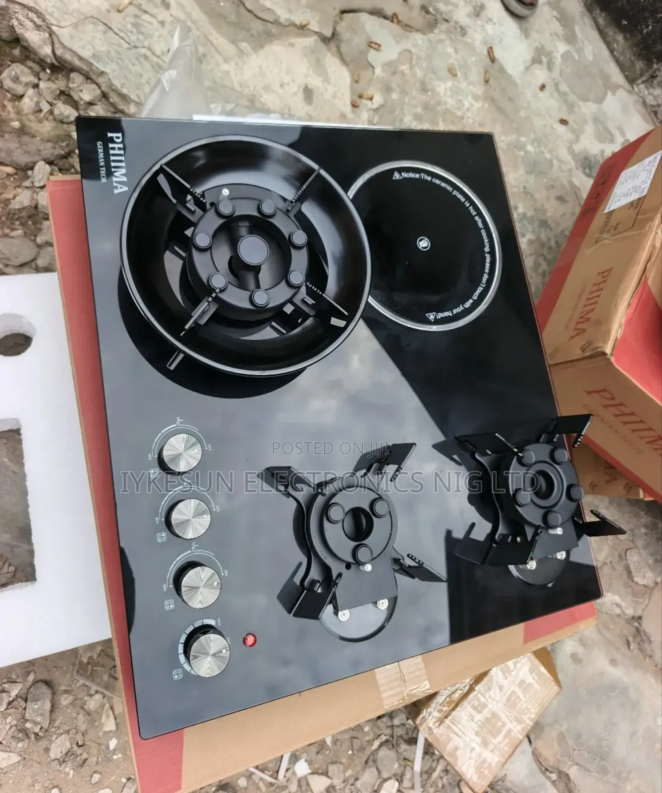 Original PHIIMA Premium Luxury Built-in Flips Up 3+1 Gas Ele Cooker